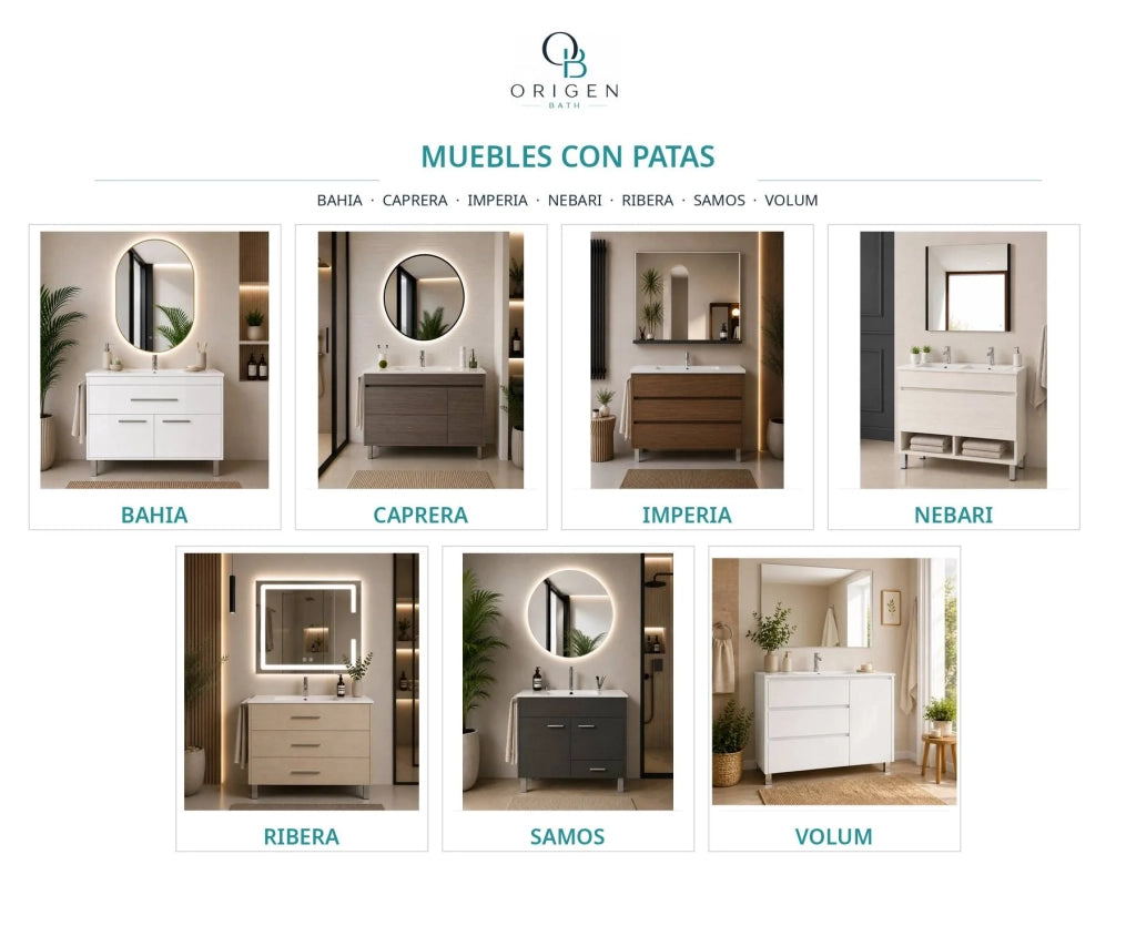 Mobile bagno con lavabo ORIGENBATH CAPRERA senza specchio 90x40 cm bianco con colonna