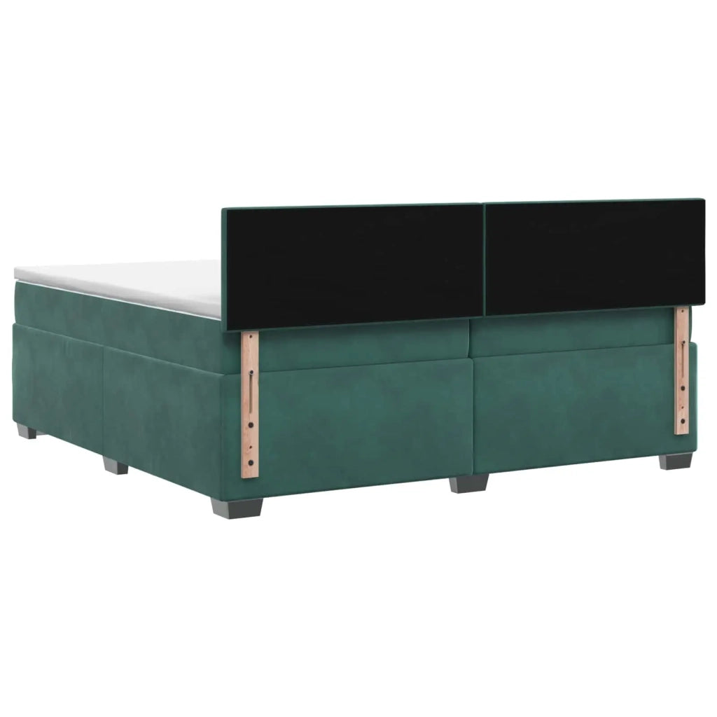 Letto con Box Spring, Materasso e LED Verde Scuro 200 x 200 cm 3452255