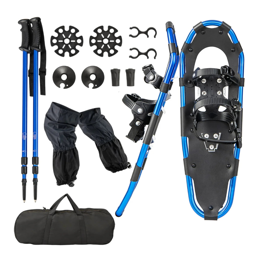 Set di 2 racchette da neve leggere 53 x 21 cm con bastoncini regolabili e borsa per il trasporto in alluminio blu 20_0011927