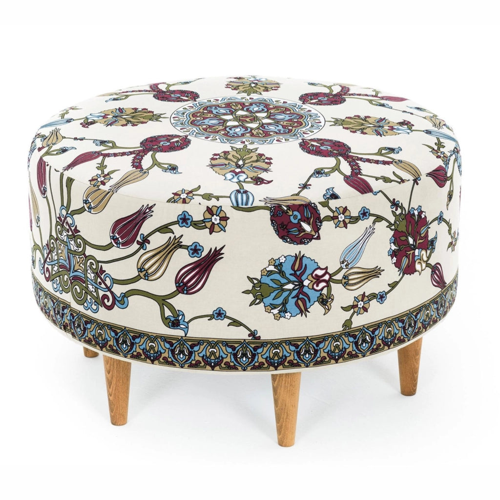 Pouf in legno "Rimini" - 65 x 65 x 40 cm - Bianco