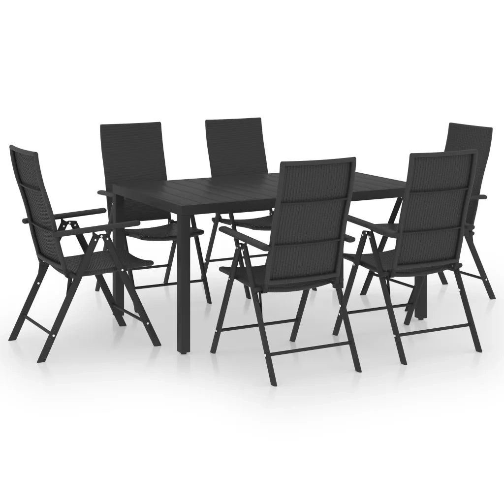 Set da Pranzo da Giardino 7 pz Nero 3060061