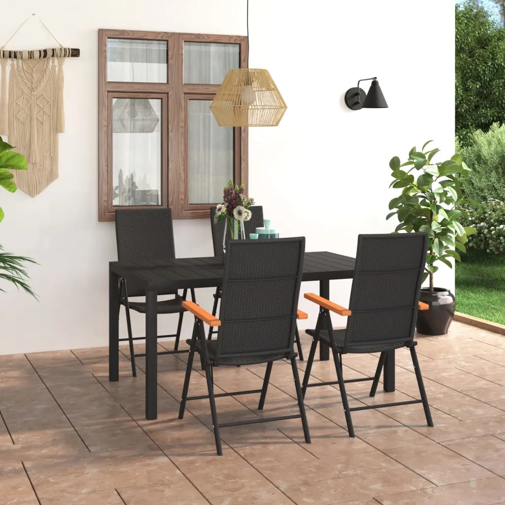 Set da Pranzo da Giardino 5 pz Nero e Marrone 3060084