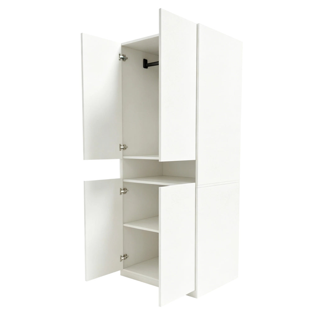 Armadio bianco 70x55x180 cm con LED, ampio spazio e ripiani illuminati