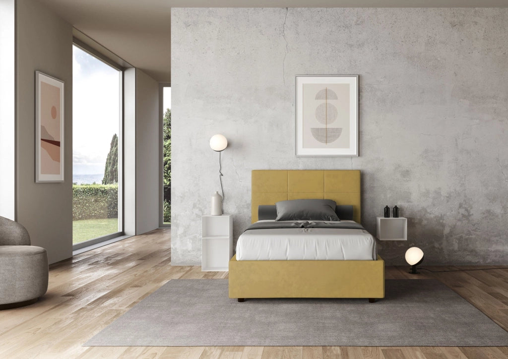 Letto 1 Piazza e Mezzo 120x200 cm Senza Rete Mika Ocra