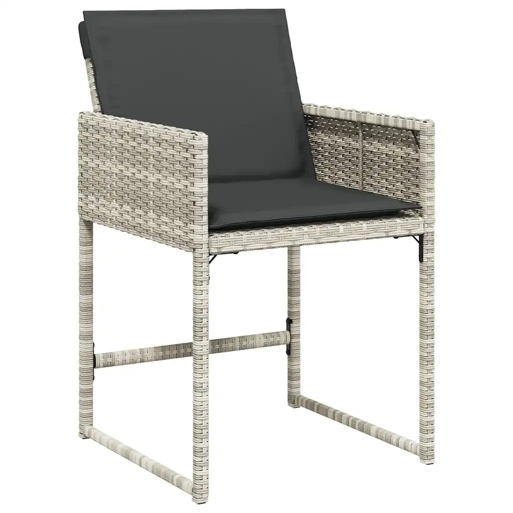Set da Pranzo da Giardino 13pz con Cuscini Grigio in Polyrattan 3211343