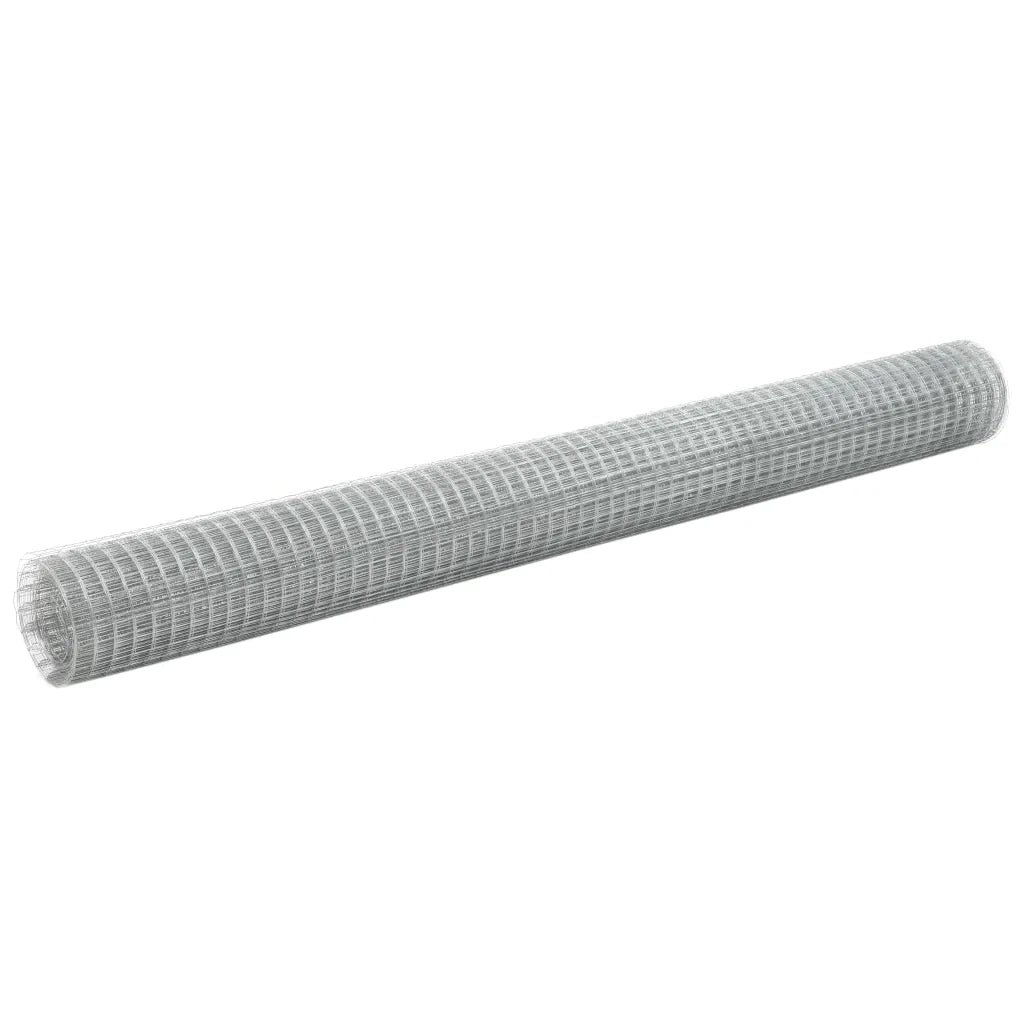 Recinzione in Rete per Pollaio Acciaio Zincato 25x1,5 m Argento