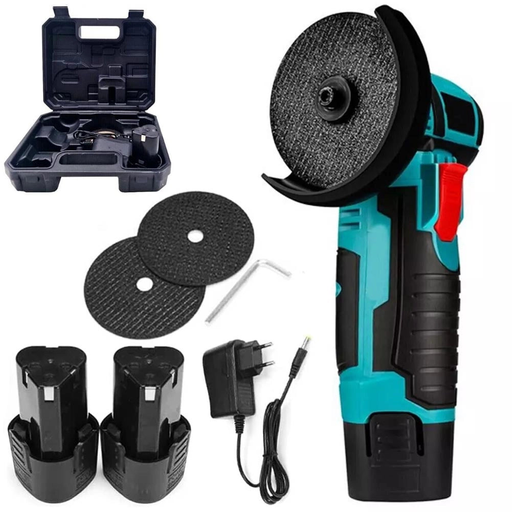Smerigliatrice Angolare 19500 Giri/Min con Doppia Batteria e 2 Dischetti da 3"