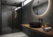 Lavabo bacinella d'appoggio tondo Diametro 38.5 cm in ceramica - Nero