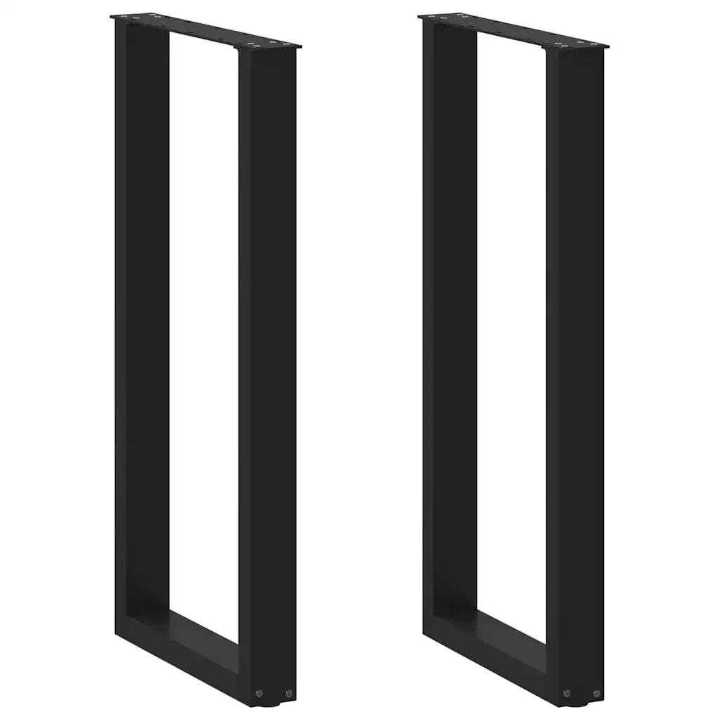 Gambe per tavolo da bar a forma di U 2 pz nere 50x(100-101) cm 4013232