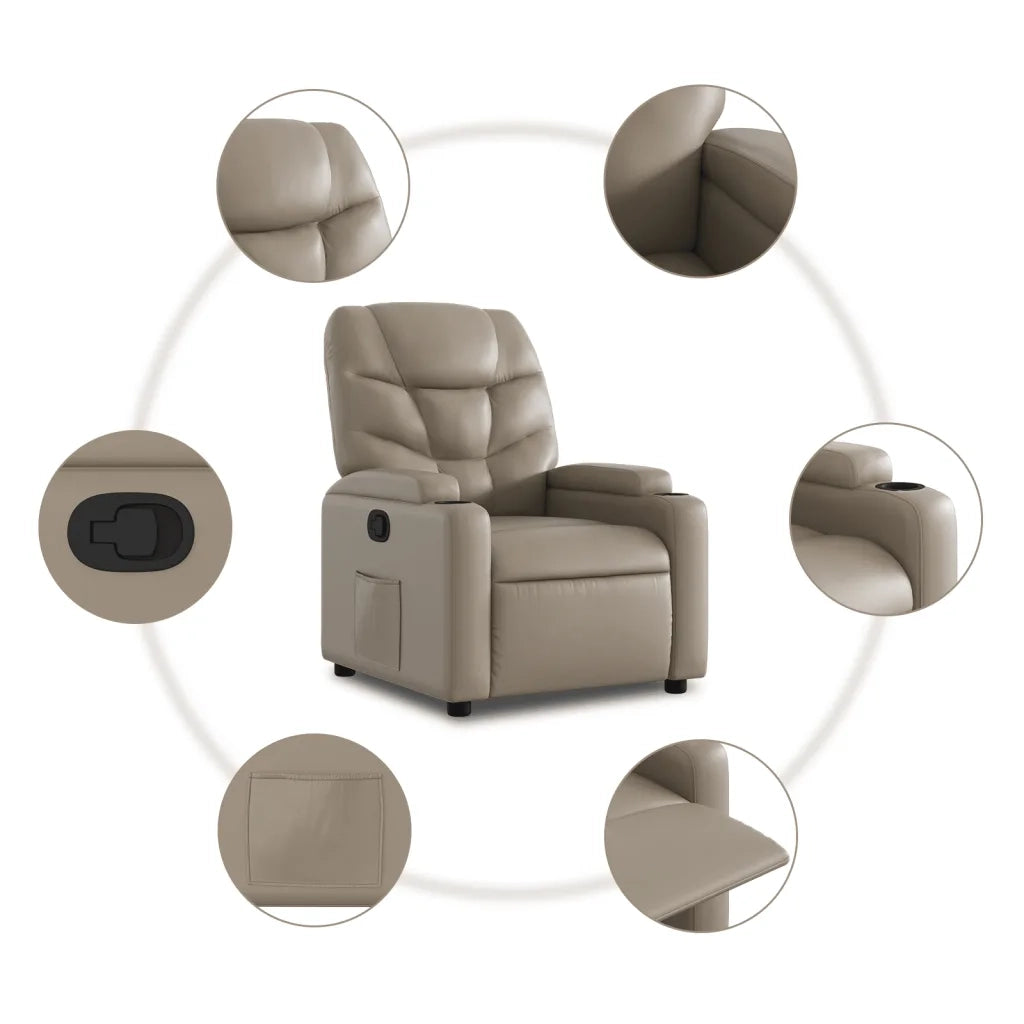 Poltrona Reclinabile Cappuccino in Similpelle 372471