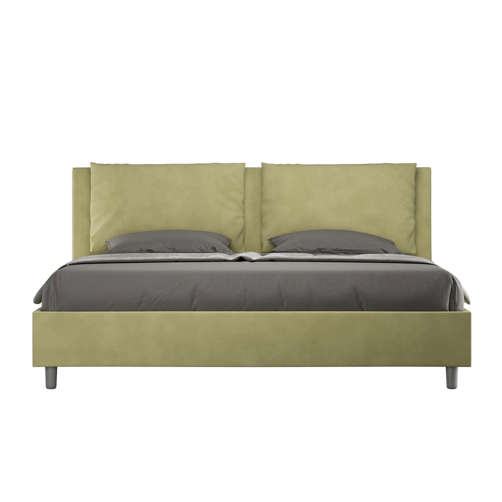 Letto Matrimoniale Francese 150x200 cm con Rete e Contenitore Antea Tè Verde