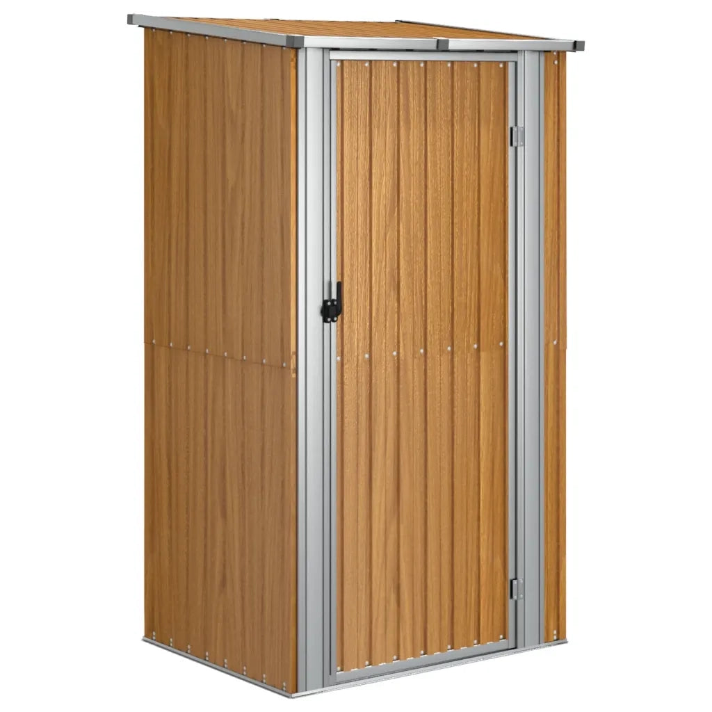 Casetta da giardino marrone 118,5x97x209,5cm in acciaio zincato 150902