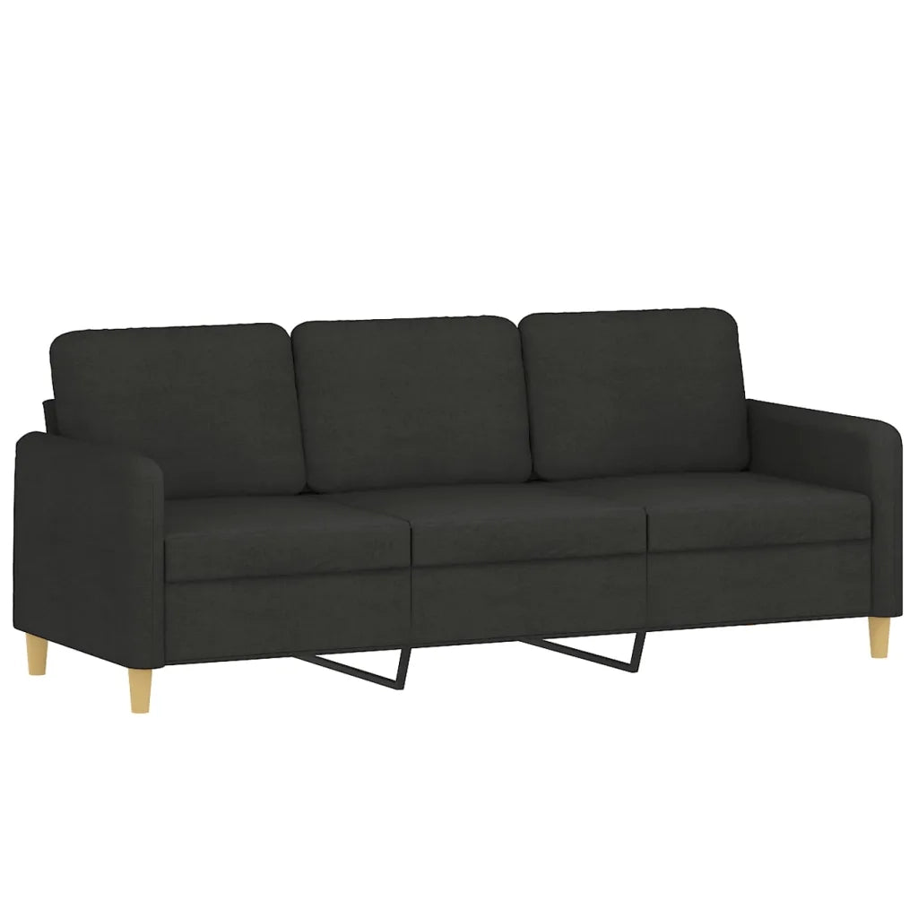 Set Divani 3 pz con Cuscini Nero in Tessuto 3202074