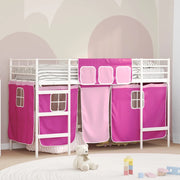 Letto a castello per bambini con tende Bianco e Rosa 42020826