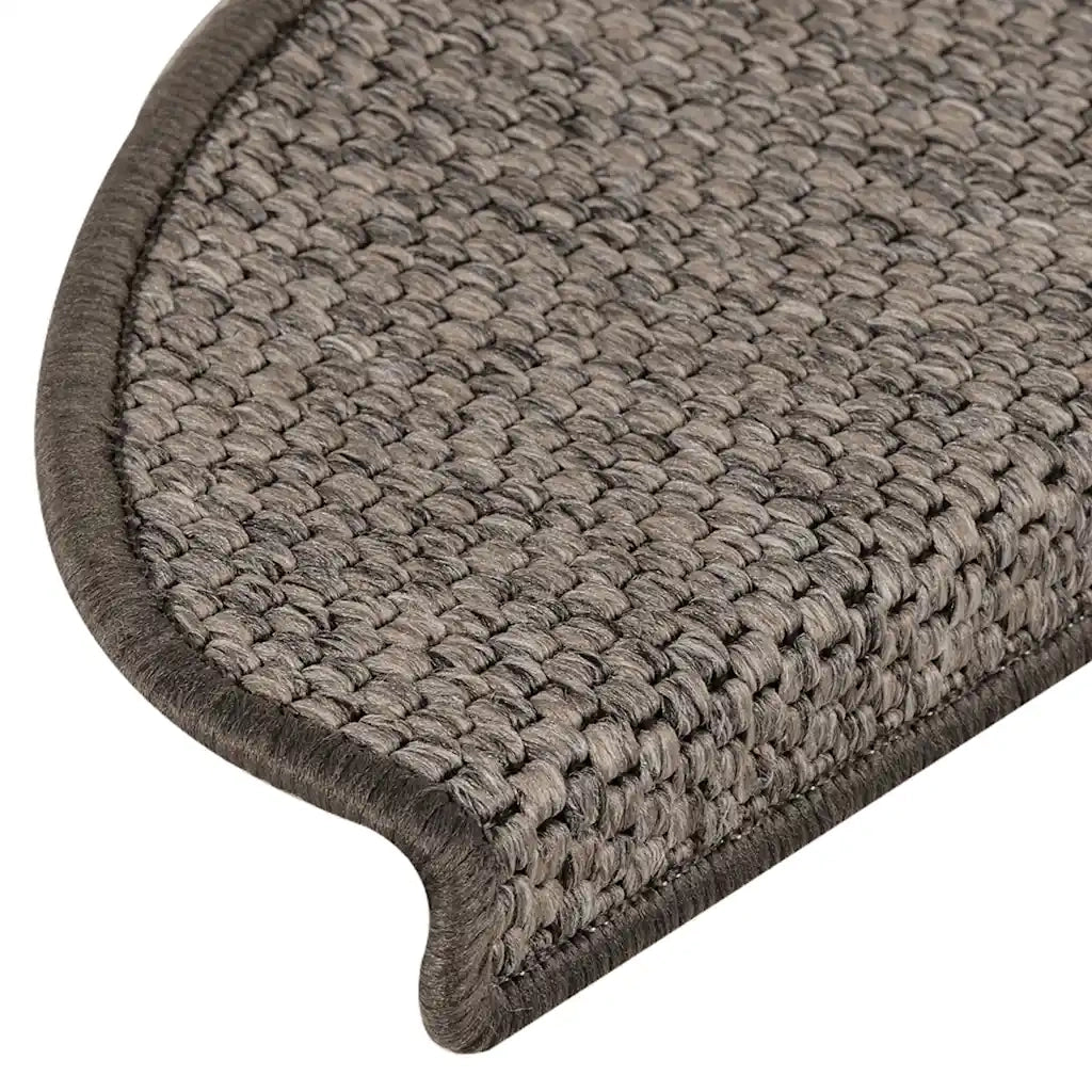 Tappeti Adesivi per Scale Sisal 15pz 65x21x4cm Grigio e Beige 326872