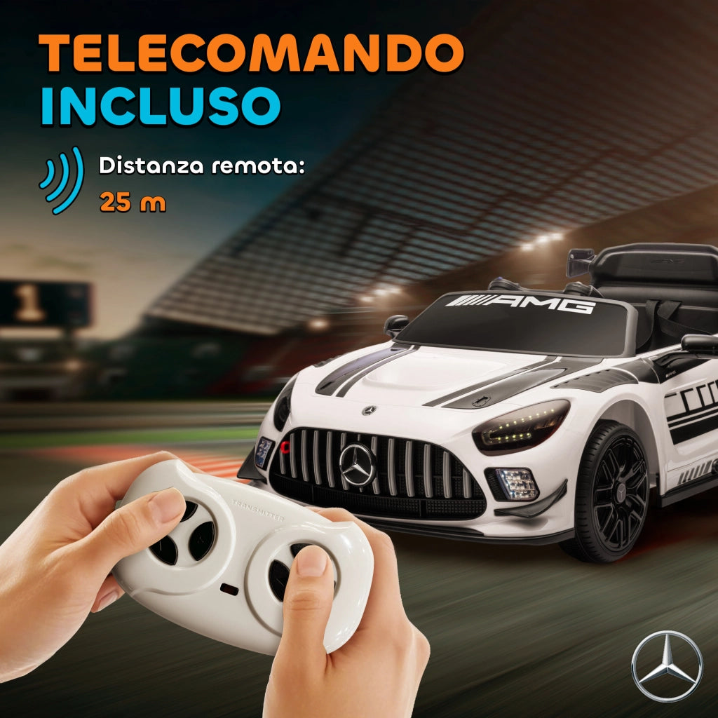 Auto Elettrica Bambini 3-8 Anni ¨C Minimal ¨C Bianco con Luci LED e Telecomando