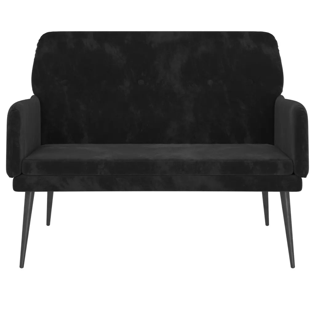 Panca Nera 108x79x79 cm in Velluto 351419
