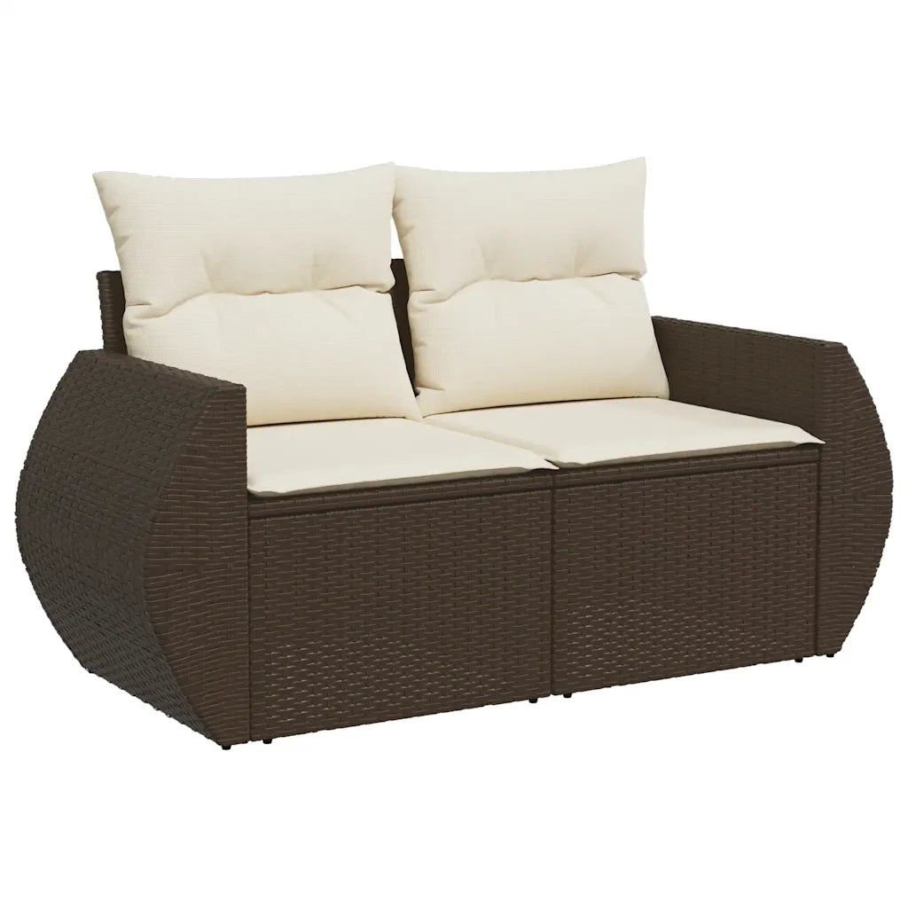 Set Divano da Giardino 5 pz con Cuscini Marrone in Polyrattan 3326634