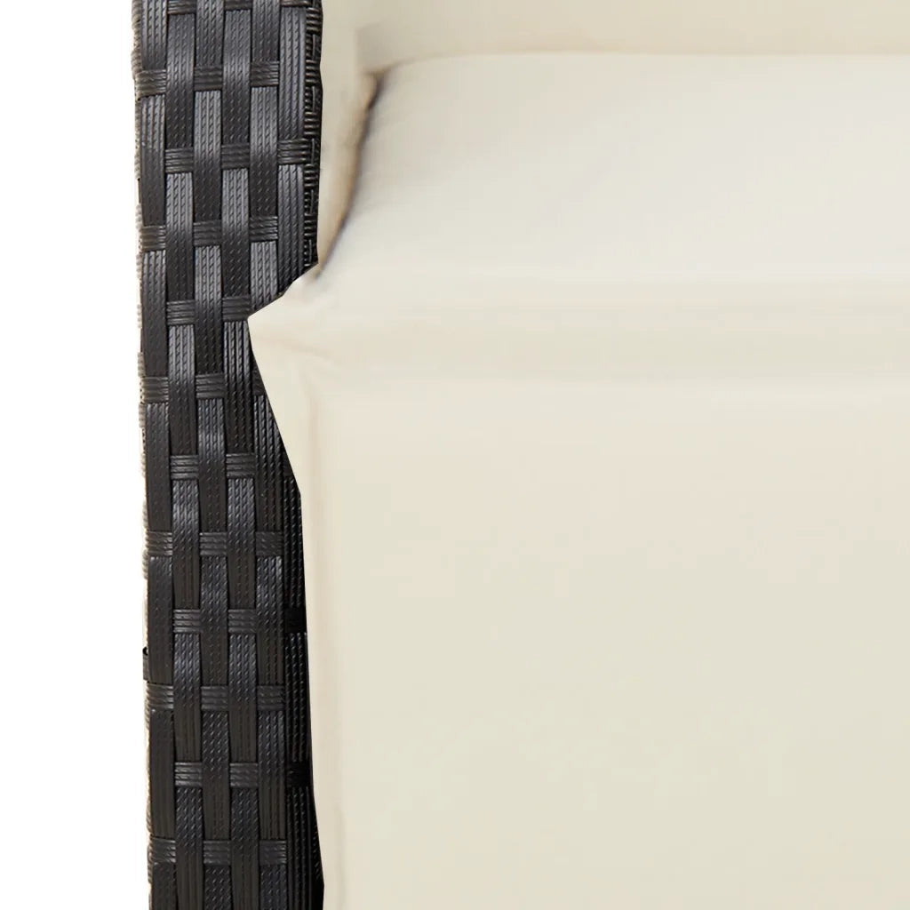 Set da Bistrò da Giardino 11 pz con Cuscini Nero in Polyrattan 3277258
