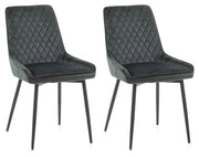 Set 2 Sedie 46,5x48x84,5 cm in Velluto Verde