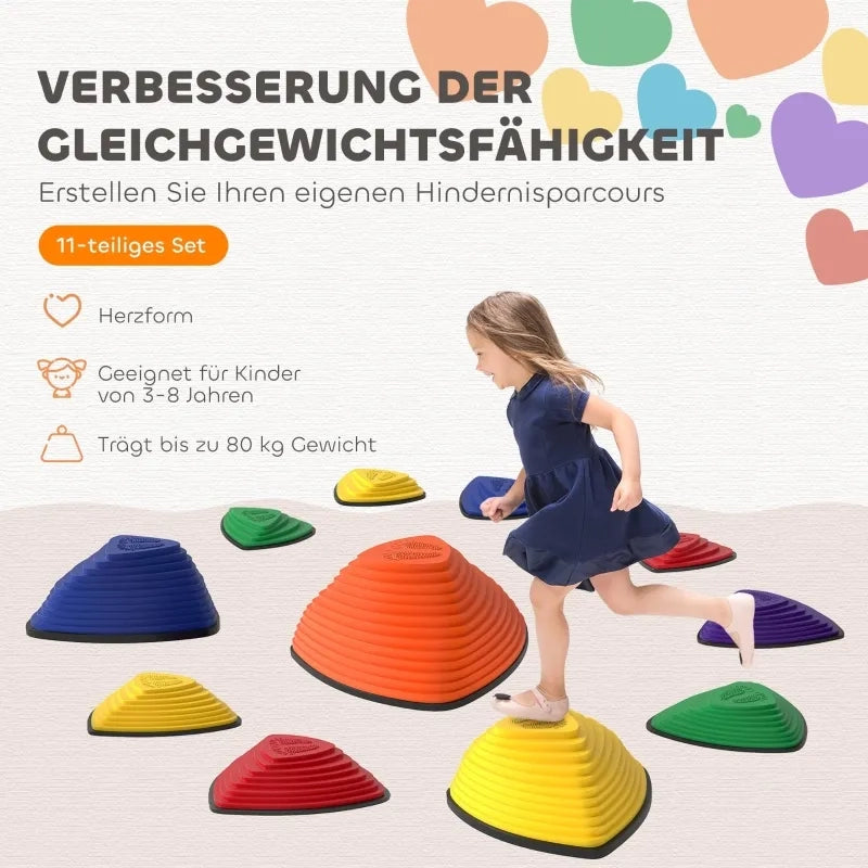 Set 11 gradini antiscivolo, impilabili, per interni ed esterni, multicolore