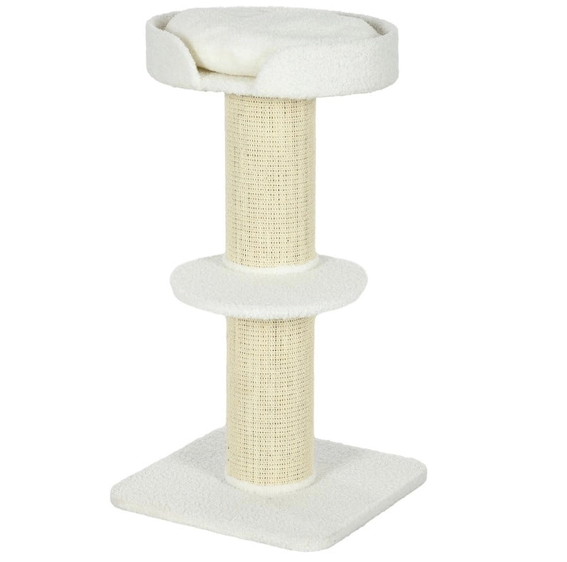 Albero per gatti 91 cm con piattaforme e cuccia, crema