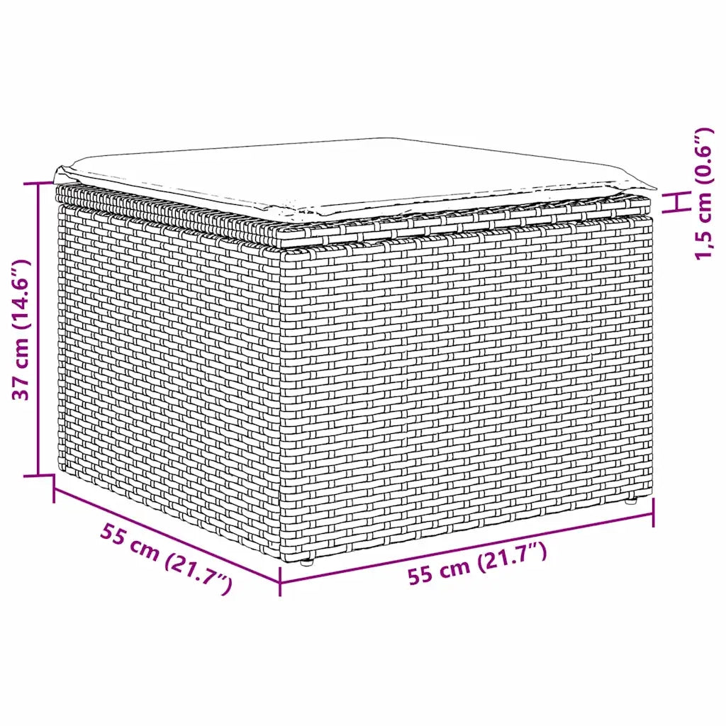 Set di divani 4 pcs Nero polyrattan 3346336