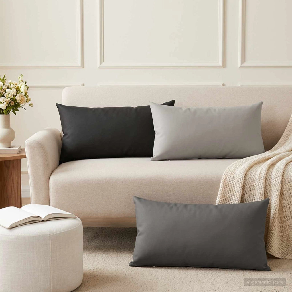 Cuscino con cuscino HEERLEN 12 pz Grigio Poliestere 925845