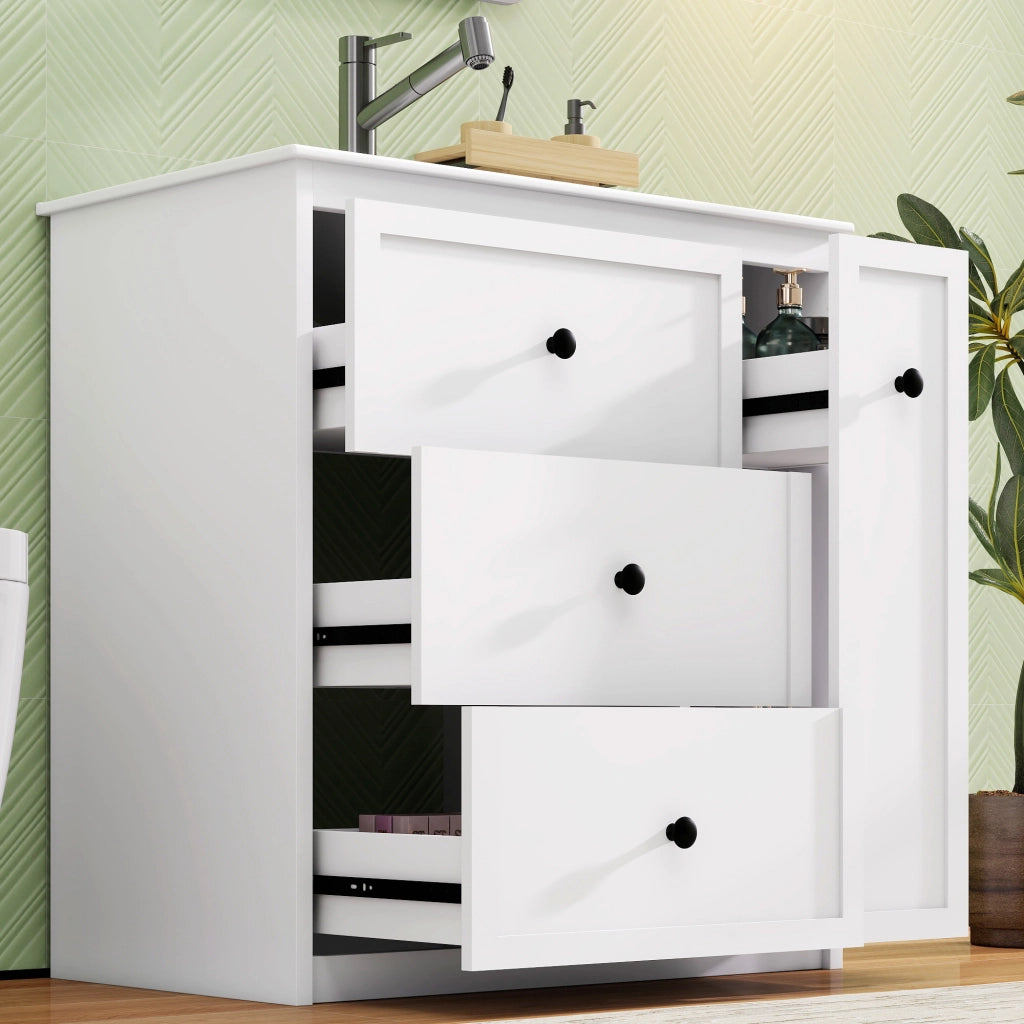 Mobile Sottolavabo con Lavabo Integrato ¨C Minimal ¨C Bianco 76,2x46,2x82 cm