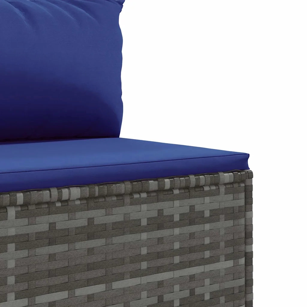 Set Divani da Giardino 7 pz con Cuscini in Polyrattan Grigio 3308223