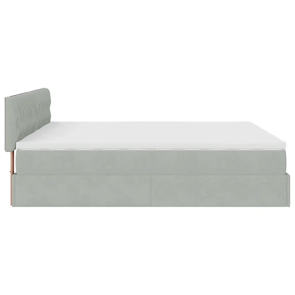 Struttura Letto Pouf con Materassi 160x200 cm in Velluto 3312086