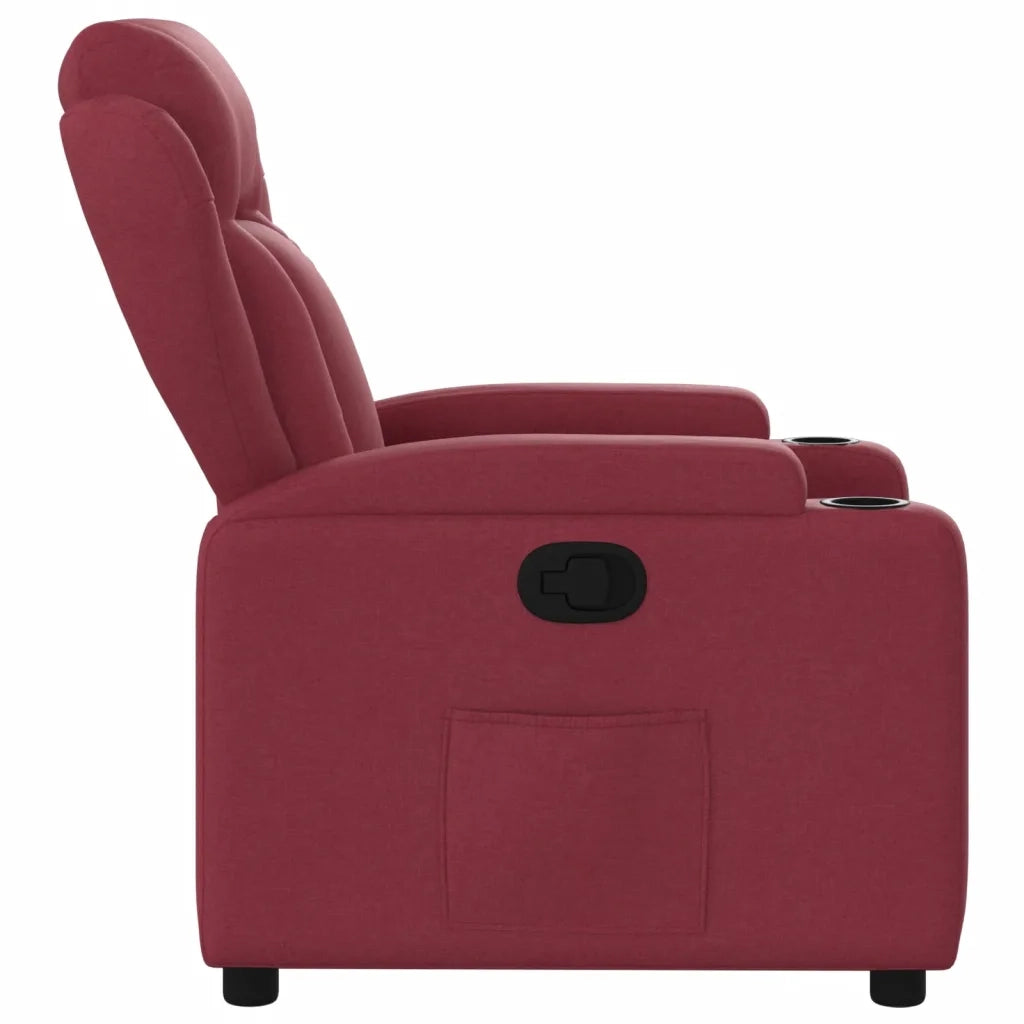 Poltrona Reclinabile in Tessuto Rosso Vino 372406