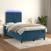 Letto a Molle con Materasso e LED Blu Scuro 120x200cm 3136057