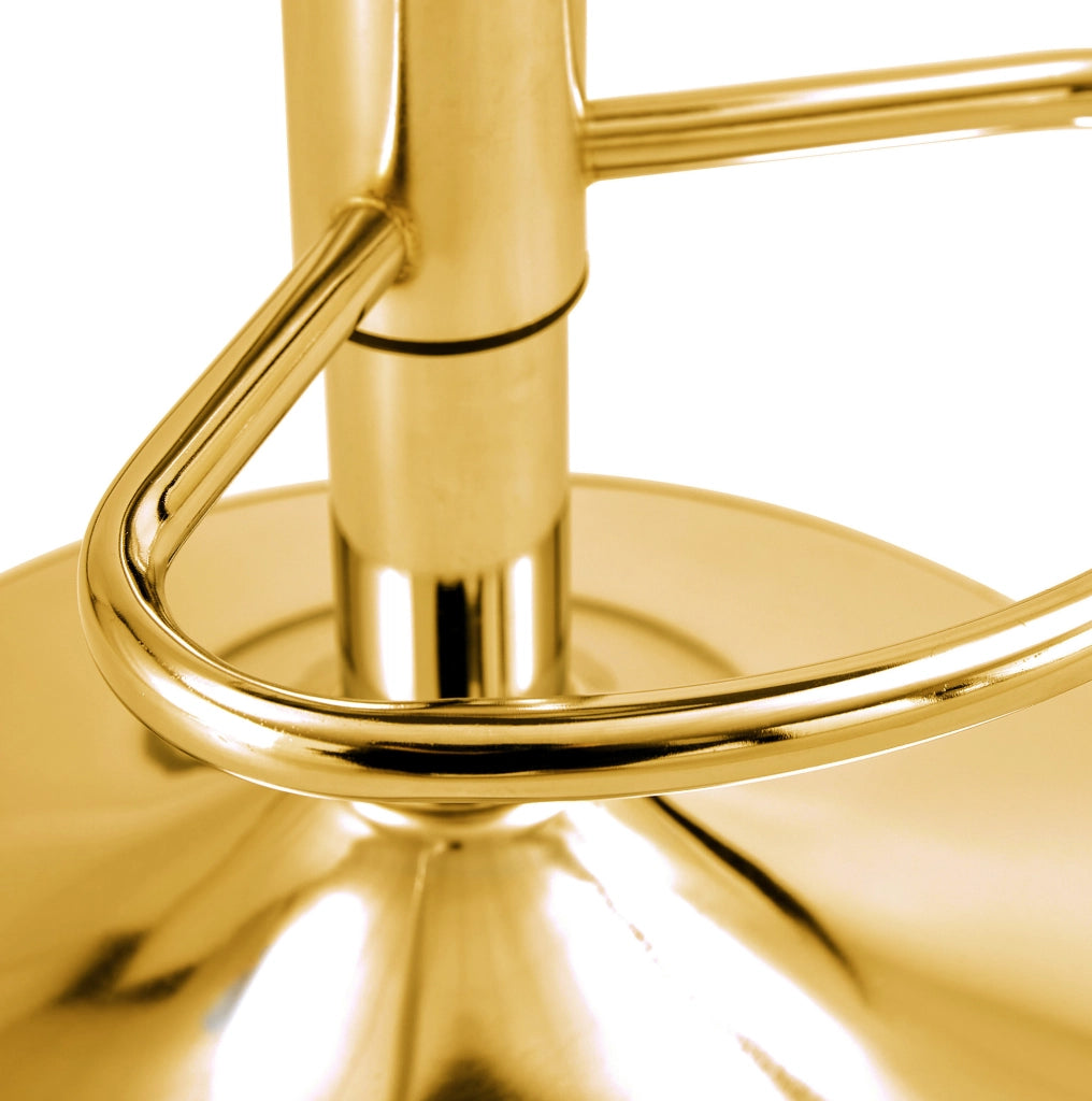 SGABELLO BAR regolabile 82-104 cm schienale trasparente oro Set da 2 pezzi