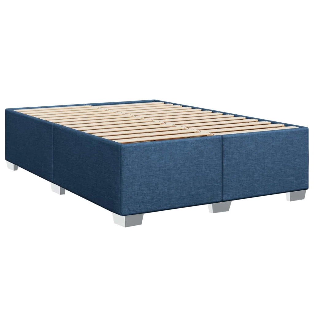 Letto con Box Spring, Materasso e LED Blu 160 x 200 cm Tessuto 3451979