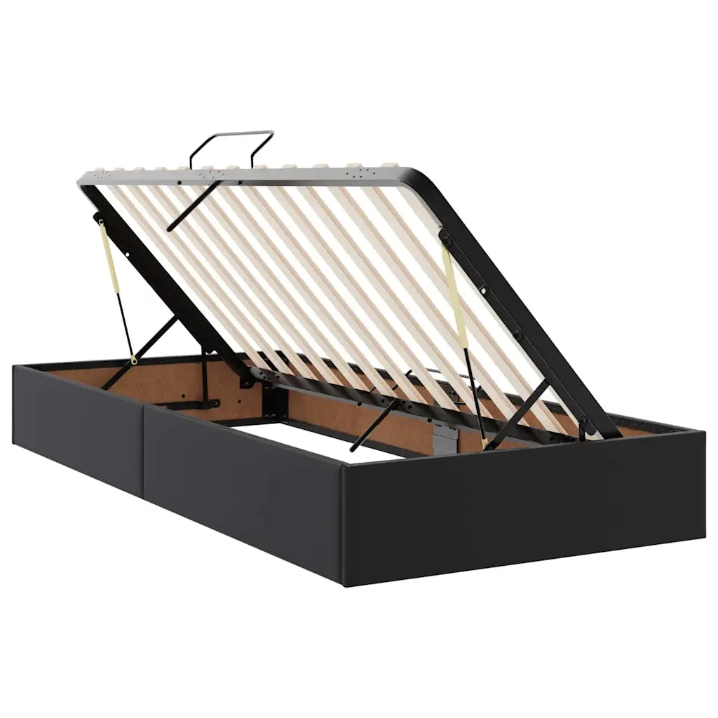 Letto con contenitore e materasso Nero 90 x 200 cm