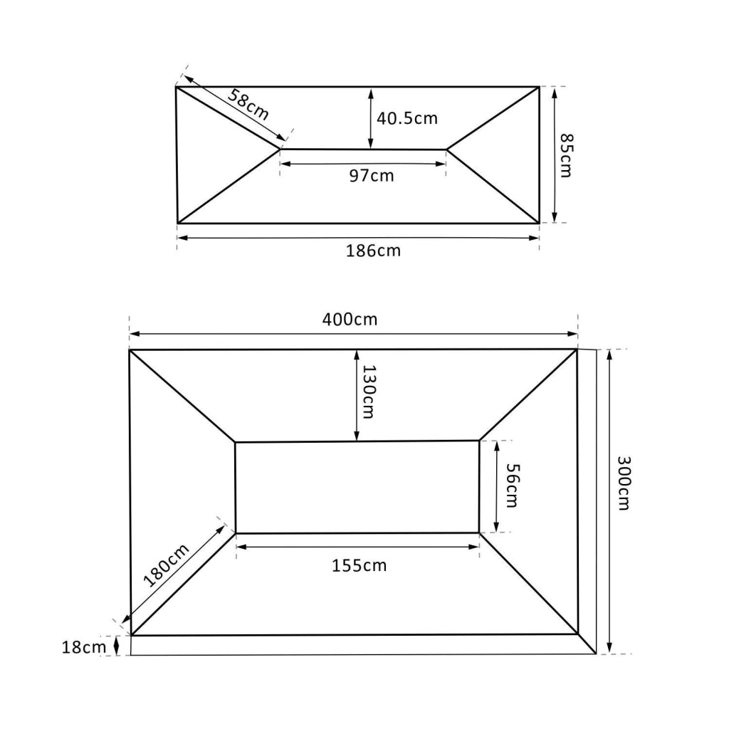 Easycomfort Copertura per Gazebo da Giardino Tetto Sostitutivo Anti-UV Impermeabile in Poliestere 3x4m, Crema