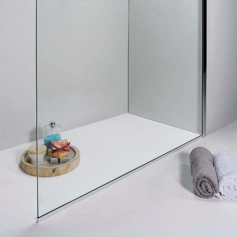 Box Doccia Walk In  90 Cm in Cristallo Trasparente con Anticalcare