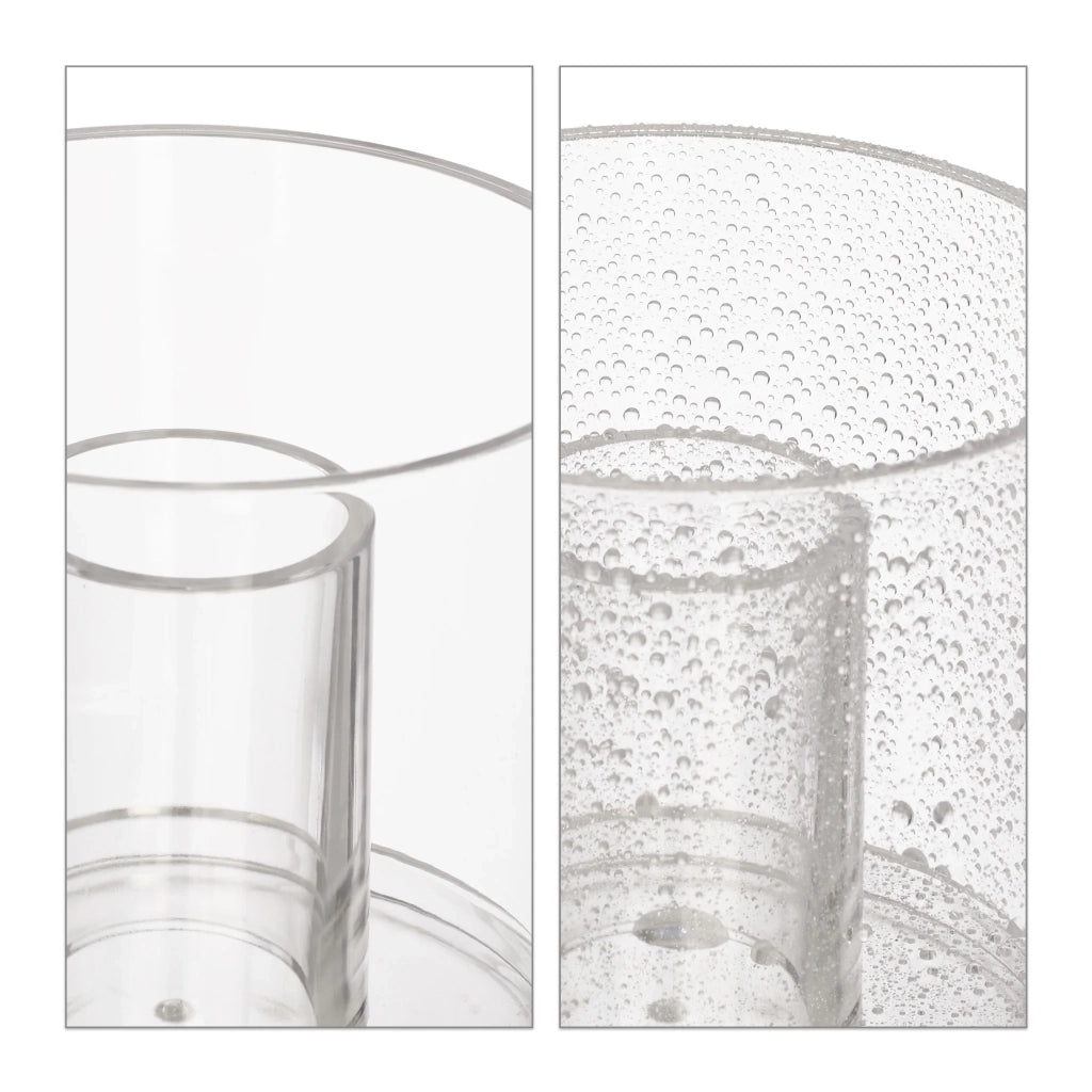 Organizer portaoggetti trasparente per bagno 15 x 10 x 10 cm design intramontabile in plastica bianca 13_0013123