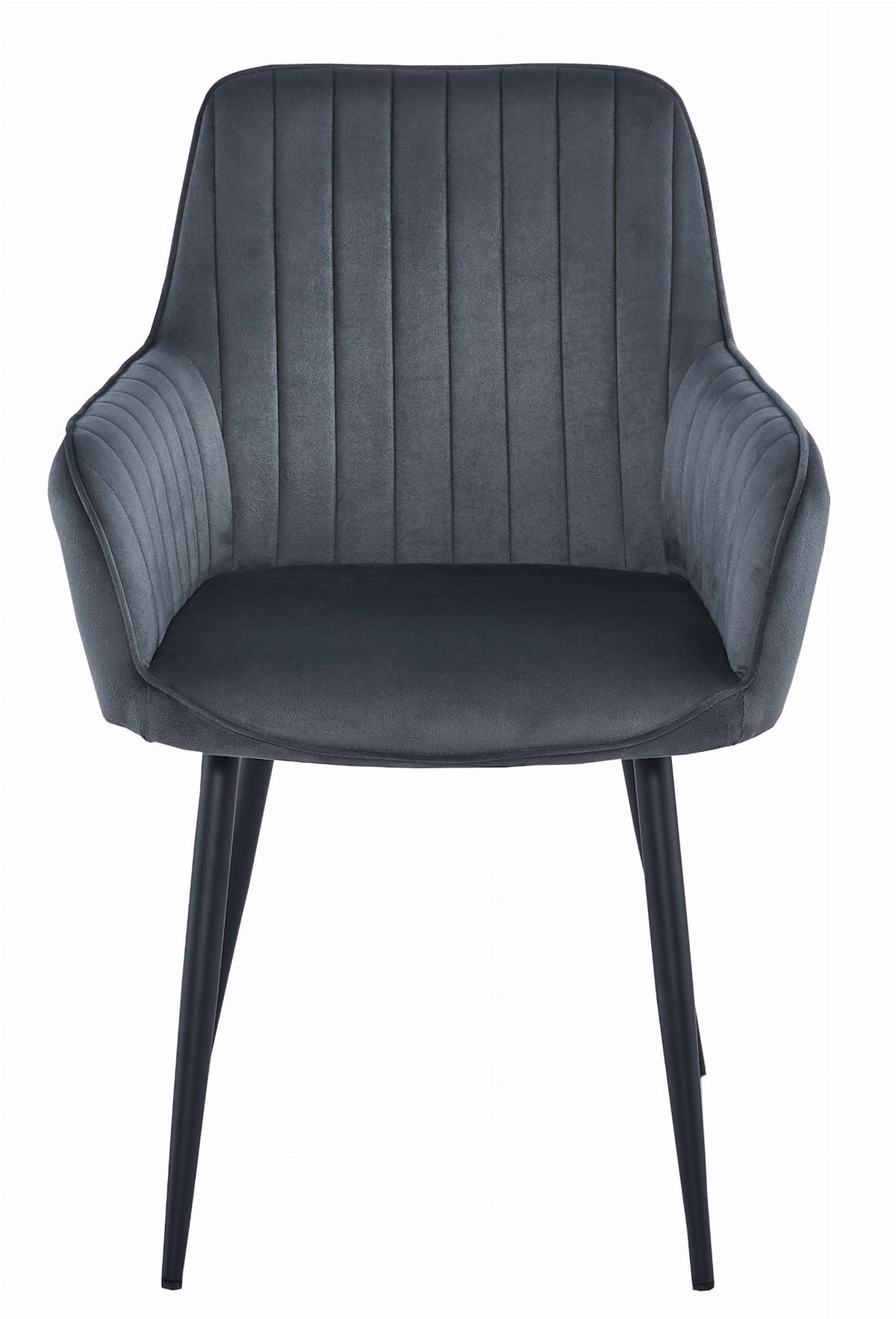 Sedia VALORA SELO - Velluto grigio scuro con gambe nere x 2