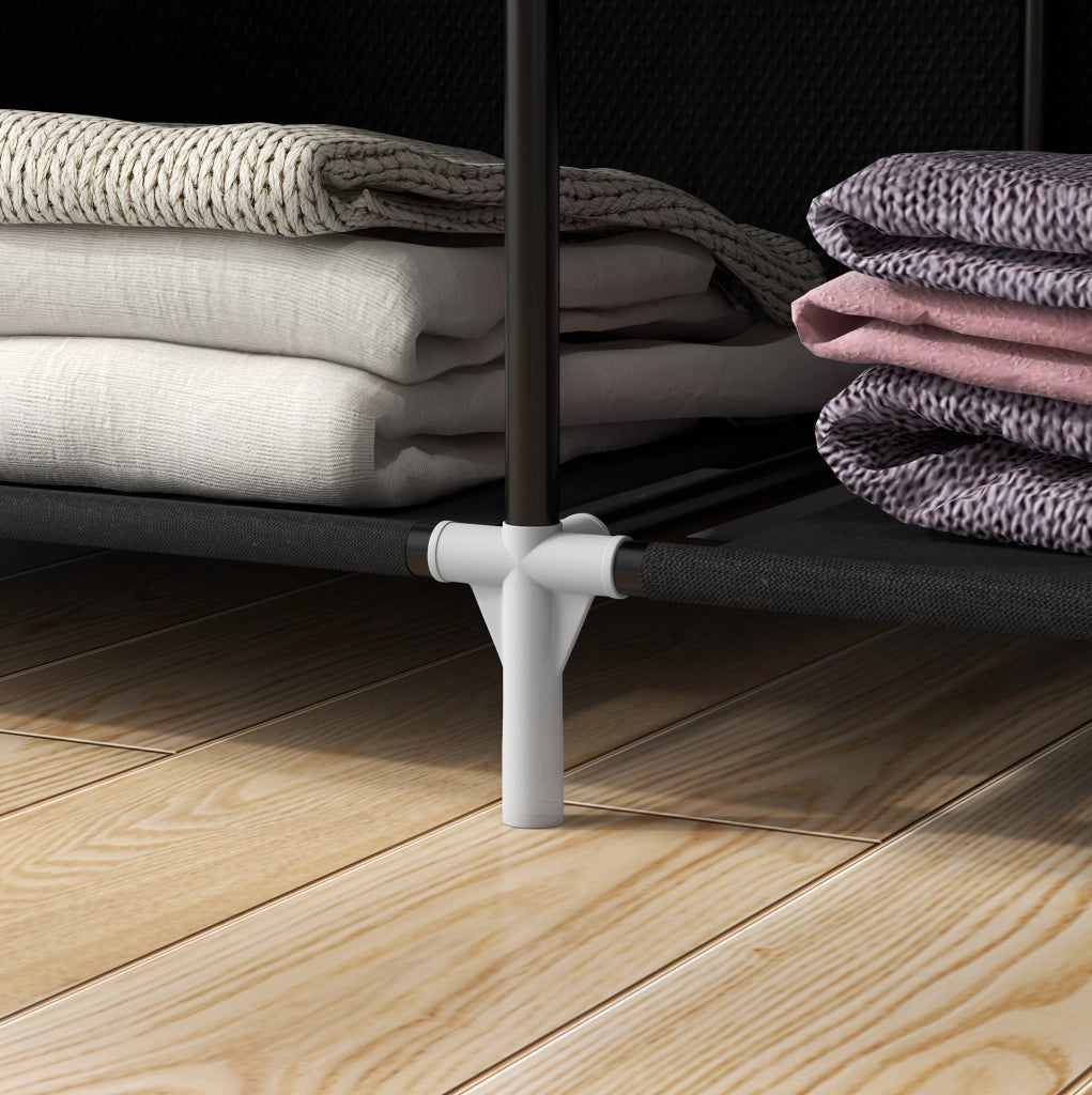 ARMADIO in tessuto 103x43x162,5 cm Nero Acciaio