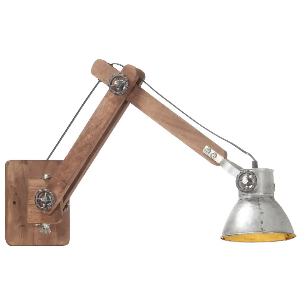 Lampada da Parete Stile Industriale Argento Rotonda E27 320575