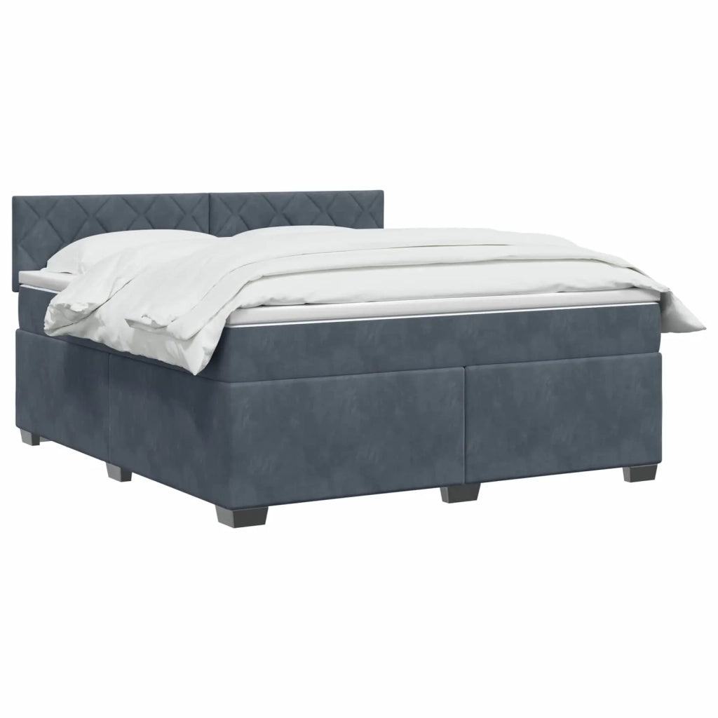 Letto con Box Spring, Materasso e LED Grigio Scuro 140 x 190 cm 3452181