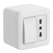 CONTENITORE 'FIXA' deviatore 10A presa bipasso - col.bianco - ELECTRALINE