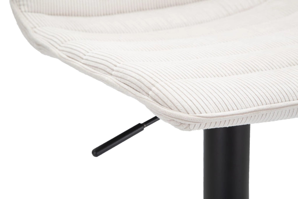 Sgabello Bar High Bianco 43x49,5x85,5 cm in Ferro e Compensato e Spugna e Poliestere Nero e Bianco