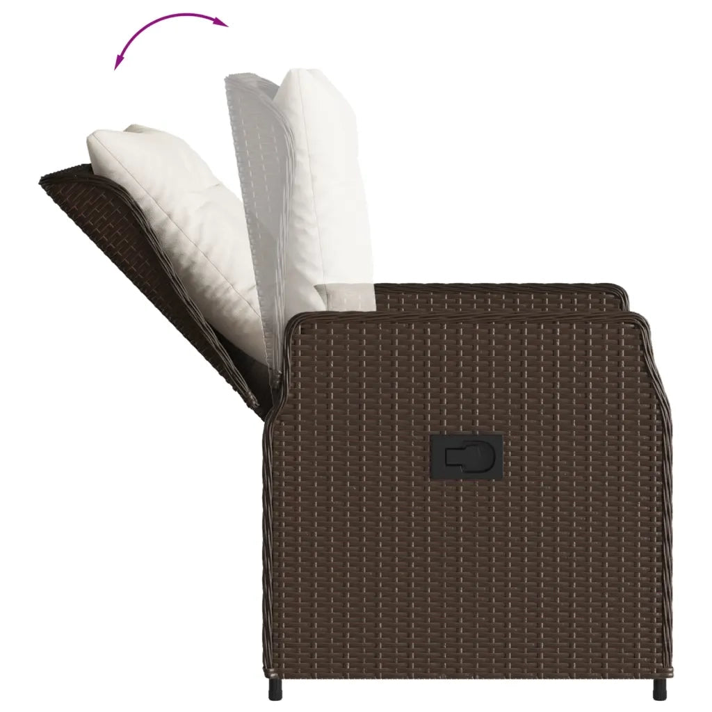 Set da Pranzo da Giardino 9pz con Cuscini Marrone in Polyrattan 3262782