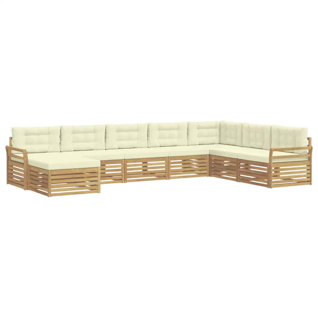 Set di divani da esterno 8 pz Bianco e Crema 3390965