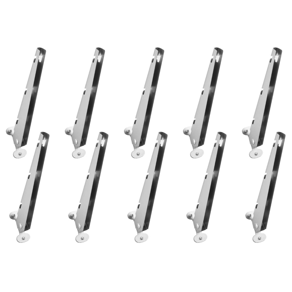 Set 10 Estensori per Pali Recinzione 310 mm in Acciaio Zincato, Bracci con Staffa a U Robusti per Giardino e Fai da Te