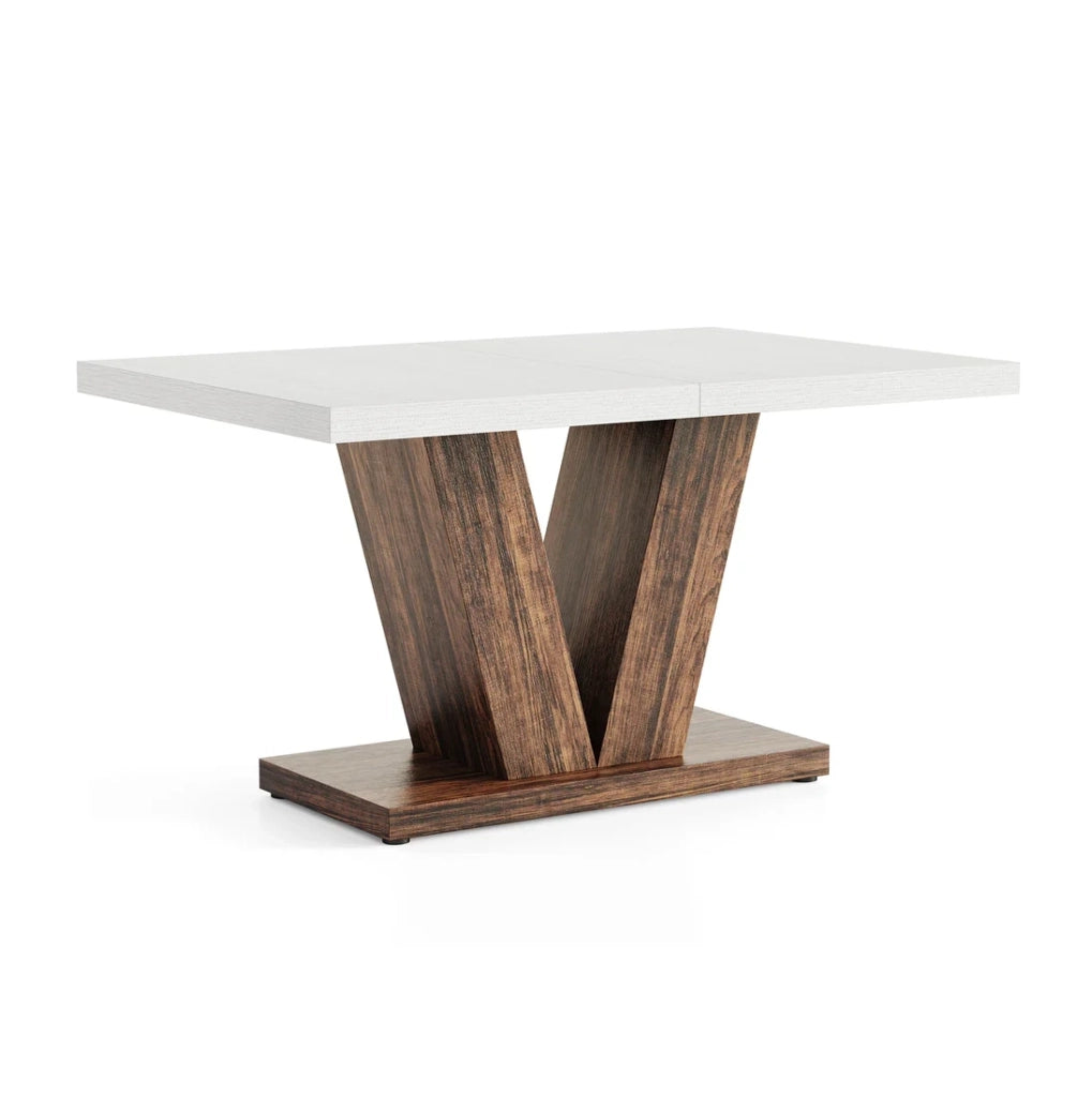 Tavolo rettangolare rustico da pranzo 120x80x75 cm per 4-6 persone