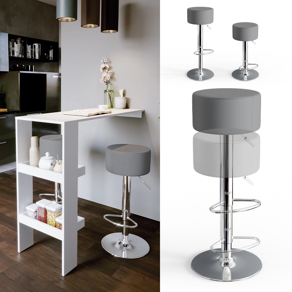 Vicco Set di 2 sgabelli da bar Grigio 33 x 92 cm 2 parti